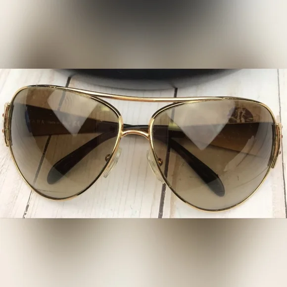 Gorgeous Prada Sunglasses. Gold. Authentic. Stunning! SALE! Prada PR A51S 15N01T Sunglasses Matte Gold for Woman  main image 4